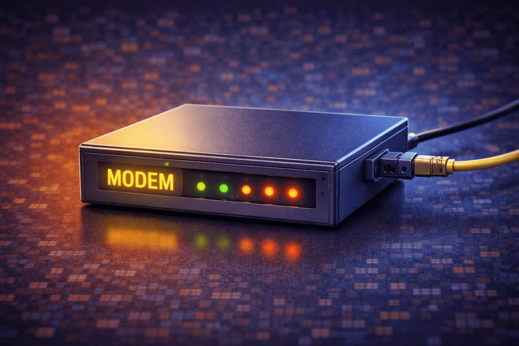 Modern cable modem connecting a home network to an internet service provider