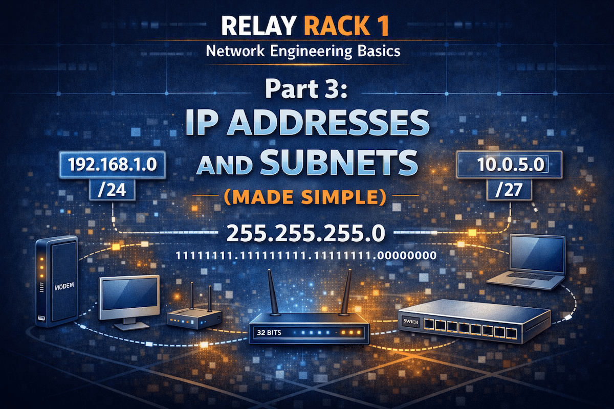 Diagram illustrating IP addresses and subnets showing how devices are grouped and identified on a network