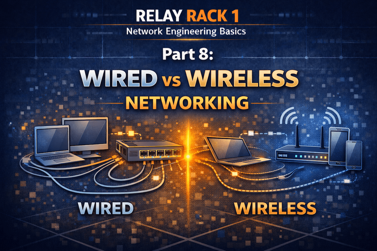 Comparison of wired Ethernet and wireless Wi-Fi networking showing speed, reliability, and connectivity differences